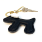 Preview: rixi Gronau Bag Charm TaschenanhaengerWoofy Leder schwarz, seitenansicht